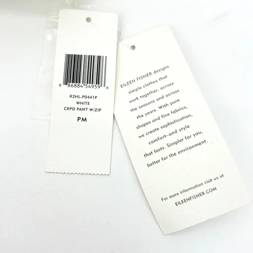 Eileen Fisher Linen Pants PM Petite Medium Wide Leg Cropped Zip Beach Lagenlook - Picture 7 of 7